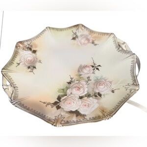 Vintage R.S. Prussia porcelain floral off white display plate